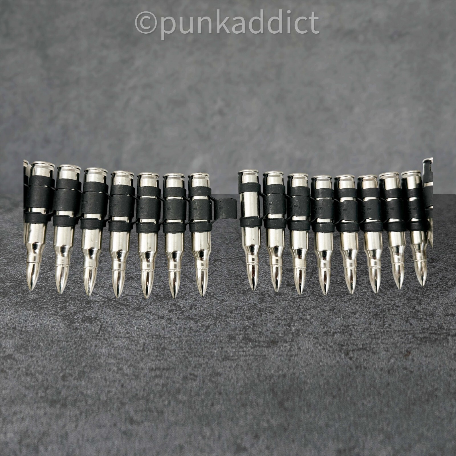 Metal Bullet Belt 2.23" Nickel  W/ Nickel  Bandolier Cowboy Army Soldier Costume