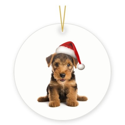Welsh Terrier Puppy Ceramic Christmas Ornament - Printed in USA