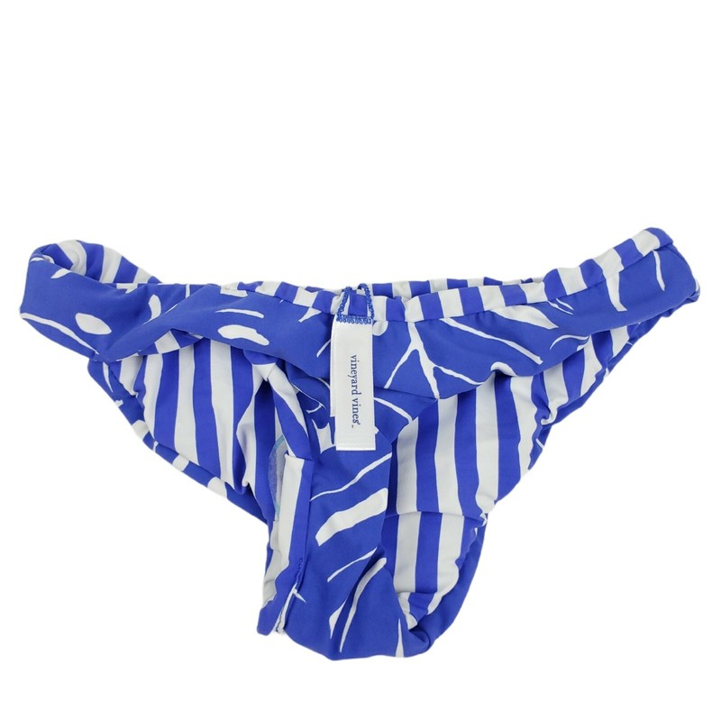 VINEYARD VINES Bikini Bottom Swim Suit Reversible Striped Floral Blue NEW XXS