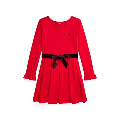 Платья для девочек Polo Ralph Lauren Детское плиссированное платье-понте (Big Kid)