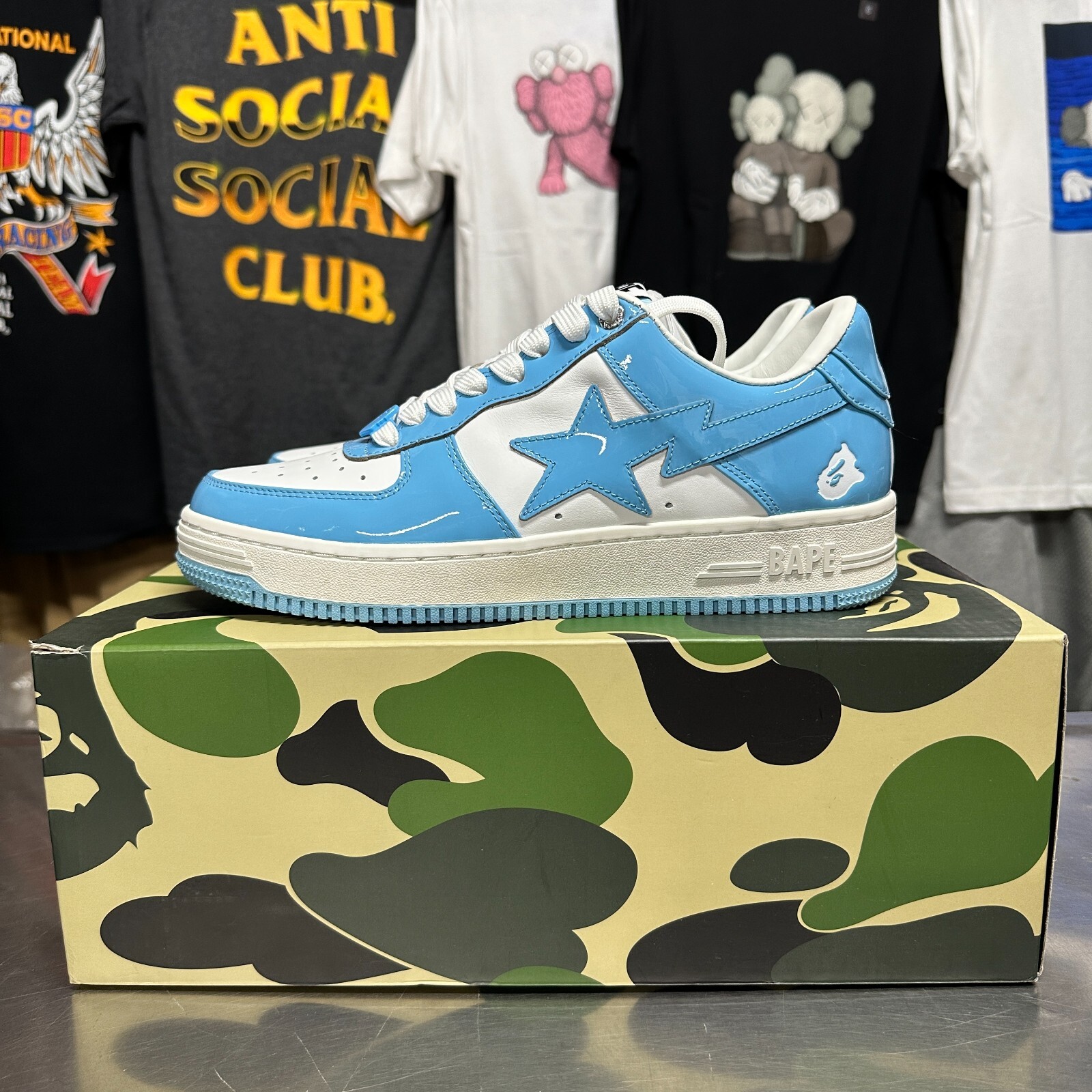 今ならほぼ即納！ Bape Bapesta Low Baby Blue/White 2022 Size 8.5 9 | eBay 靴