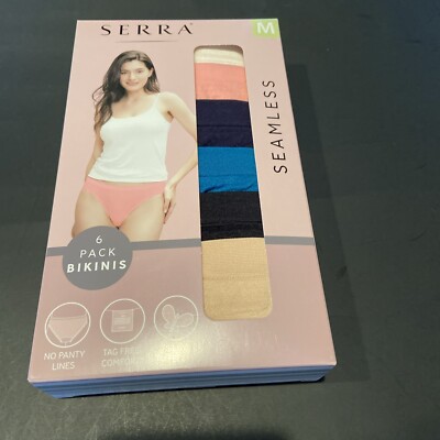 SERRA ASSORTED COLOR 6 PACK BIKINIS / SIZE MEDIUM