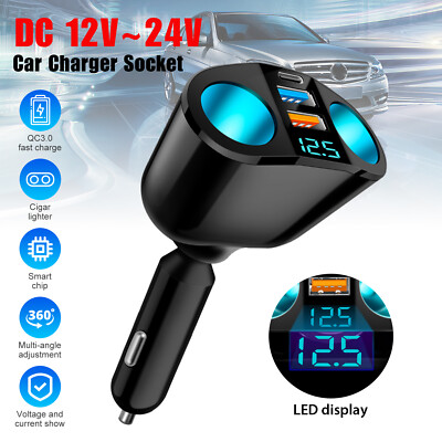 Dual USB Car Cigarette Lighter Socket Splitter Power Adapter Charger Outlet lot