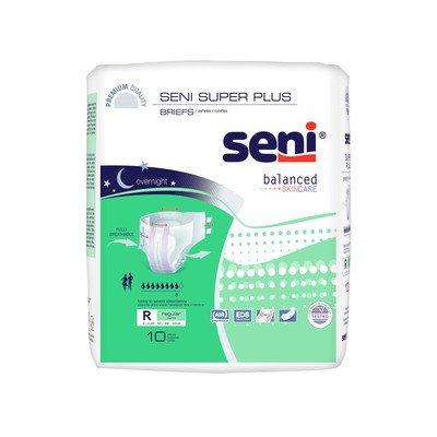 Seni Incontinence Brief Breathable / Overnight S-RE10-BP1 Heavy to Severe 10 Ct