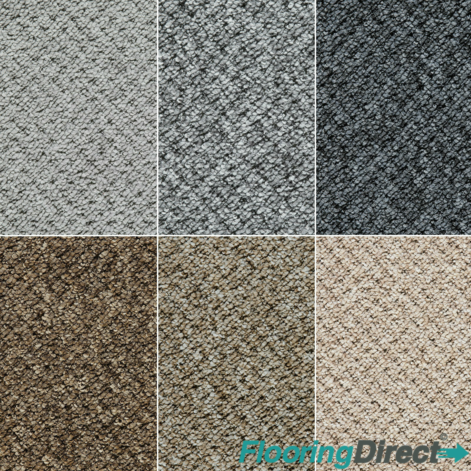 Flecked Textured Thick Loop Pile Carpet Hardwearing Hall Lounge Action