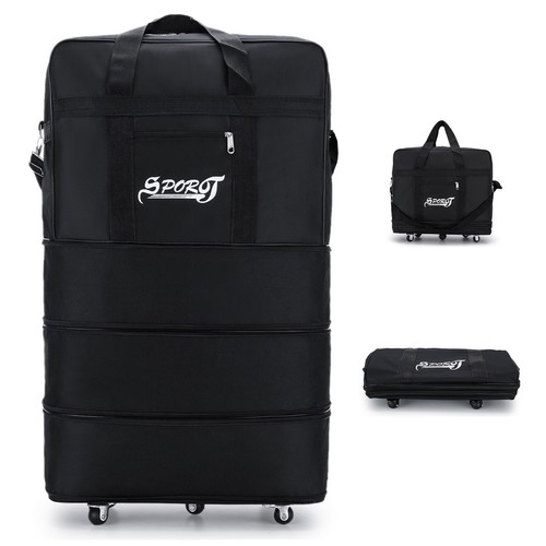 Expandable Rolling Duffle Bag Wheeled Luggage Foldable Suitcase