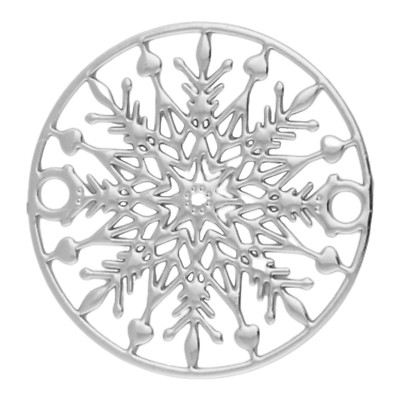 10 pcs Thin Round Snowflake Bendable 2 Hole Stampings Components Cabochons 20mm