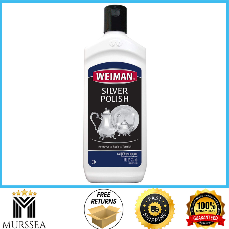 Weiman Silver Polish and Cleaner Safe Protective Prevent Tarnish, Floral 8 OZ
