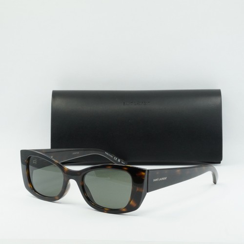 Pre-owned Saint Laurent Sl593 002 Havana/gray 52-20-145 Sunglasses