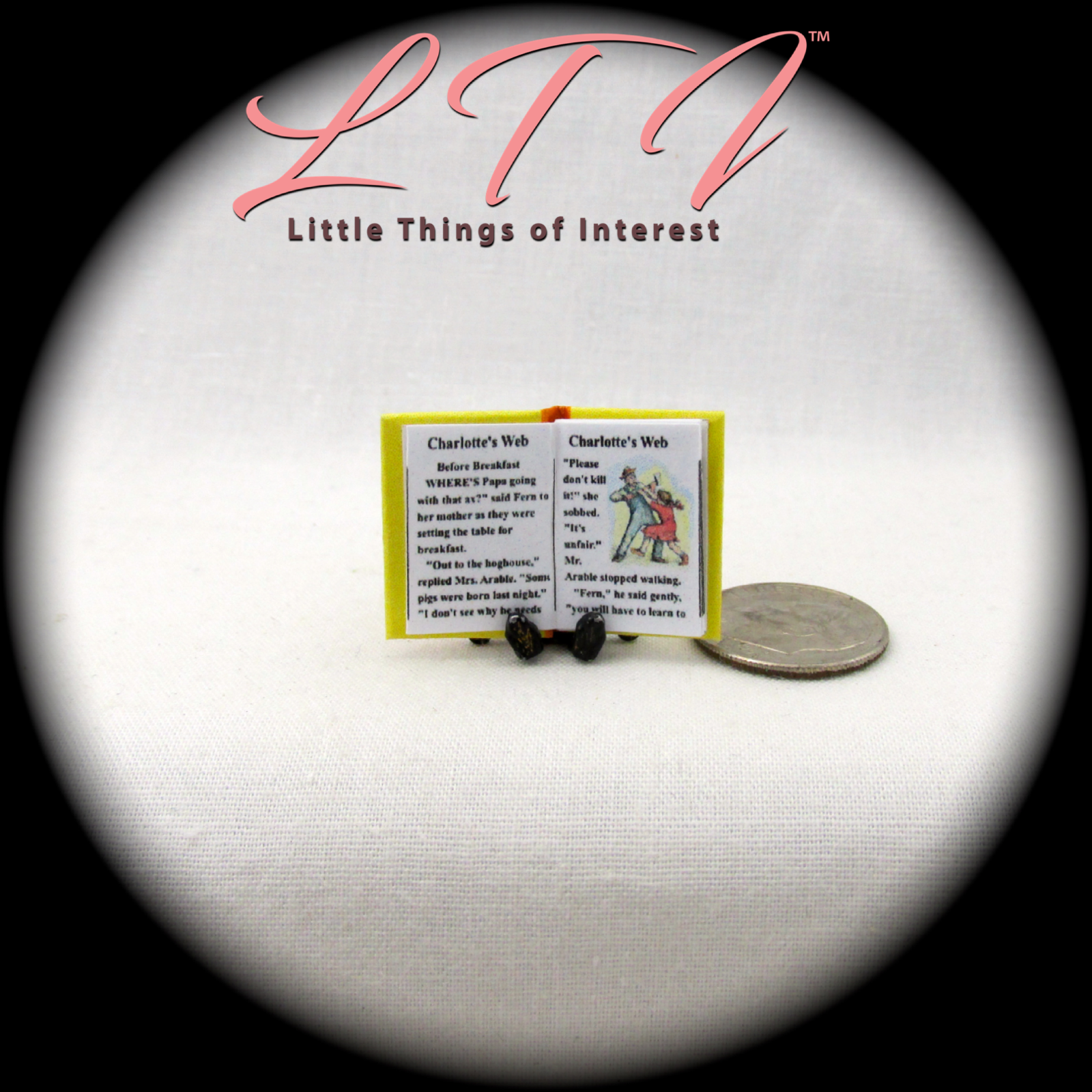 CHARLOTTE'S WEB 1:12 Scale Miniature Readable Color Illustrated Book