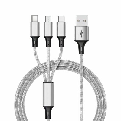 3 in 1 Fast USB Charging Cable Universal Multi Function Cell Phone Charger Cord