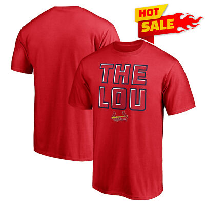 HOT SALE! St. Louis Cardinals Red Hometown Collection The LOU T-Shirt, S-5XL