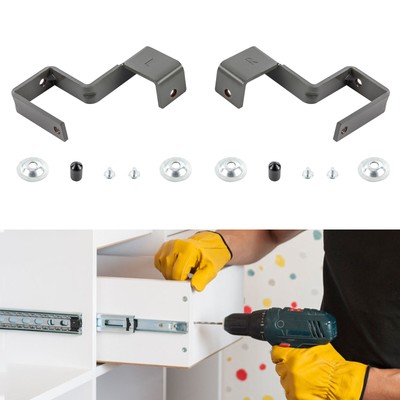 2PCS Front-Installation Clamps Cabinet Tool Jig Steel Drawer Panel Mounting Clip
