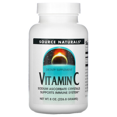 Source Naturals Витамин C 8 унций 226 8 г Без молочных продуктов, без яиц, без глютена,
