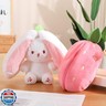 Mukorolee 2PCS Reversible Carrot Strawberry Bunny Plush with Zipper, Easter Bunny Stuffed Animal Toy, Cute Rabbit Plushie Birthday Gift for Boys Girls Kids (1pcs 10