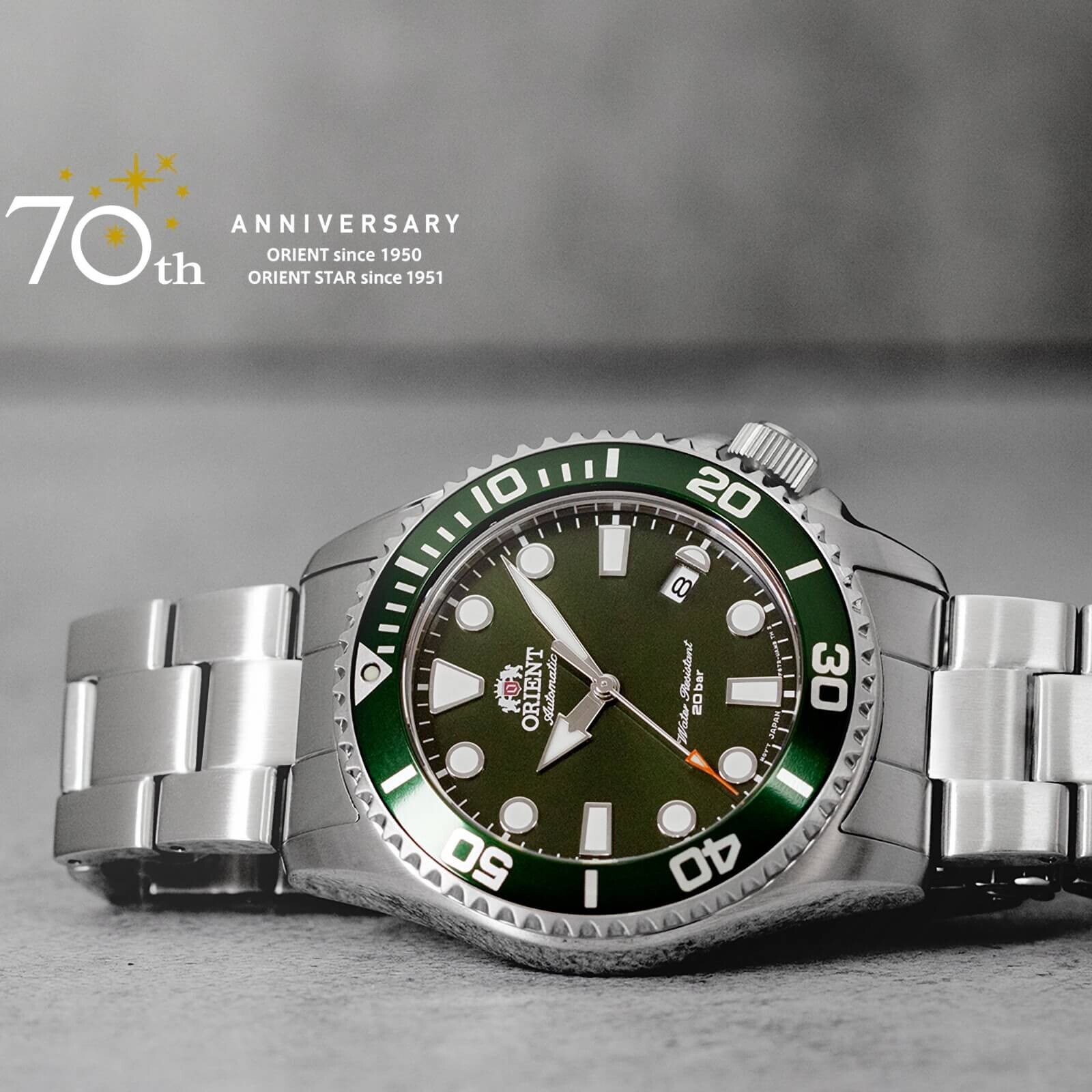Pre-owned Orient Triton V2 Diver Mechanical Watch Date Green Dial Ac0k02e Made In Japan