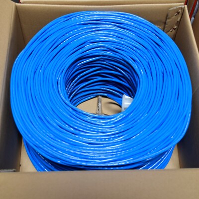 CAT6 1000FT 550MHz Riser UTP NETWORK ETHERNET CABLE BULK WIRE 23 AWG LAN BLUE