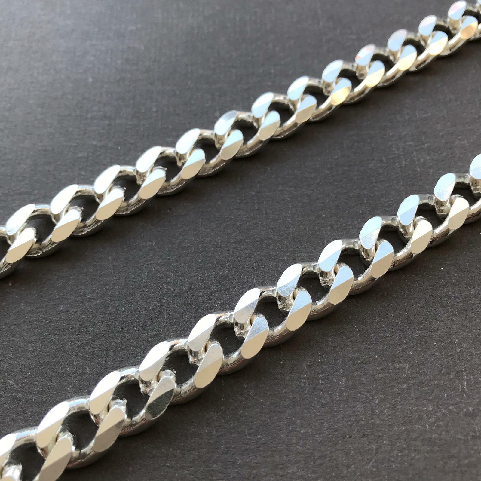 Pre-owned Handmade Mens Curb Cuban Chain Necklace Miami Hiphop 925 Sterling Silver 11mm 102gr 22"