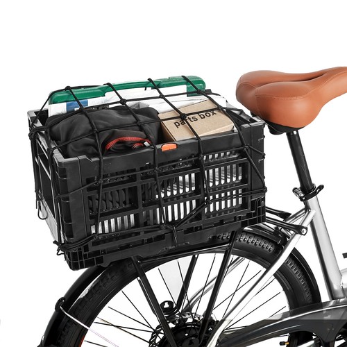 Bike Foldable Rear Basket, Rear Bicycle Cargo Rack, Ebike Storage Rear Basket