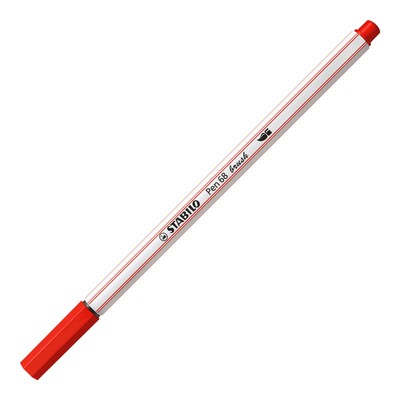 Premium Fibre-Tip Pen with Brush Tip - STABILO Pen 68 brush - Pack of 1 - Carmin