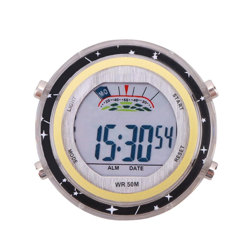 2X Motorcycle Watch Waterproof Handlebar Clock with Glowing Dial Stick-On Clock