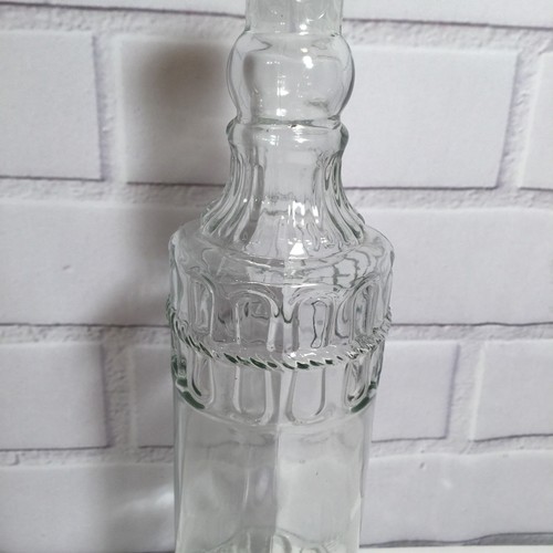 Tall Decorative Clear Transparent Wine Bottle With Cork 12” Home Decor Kitchen