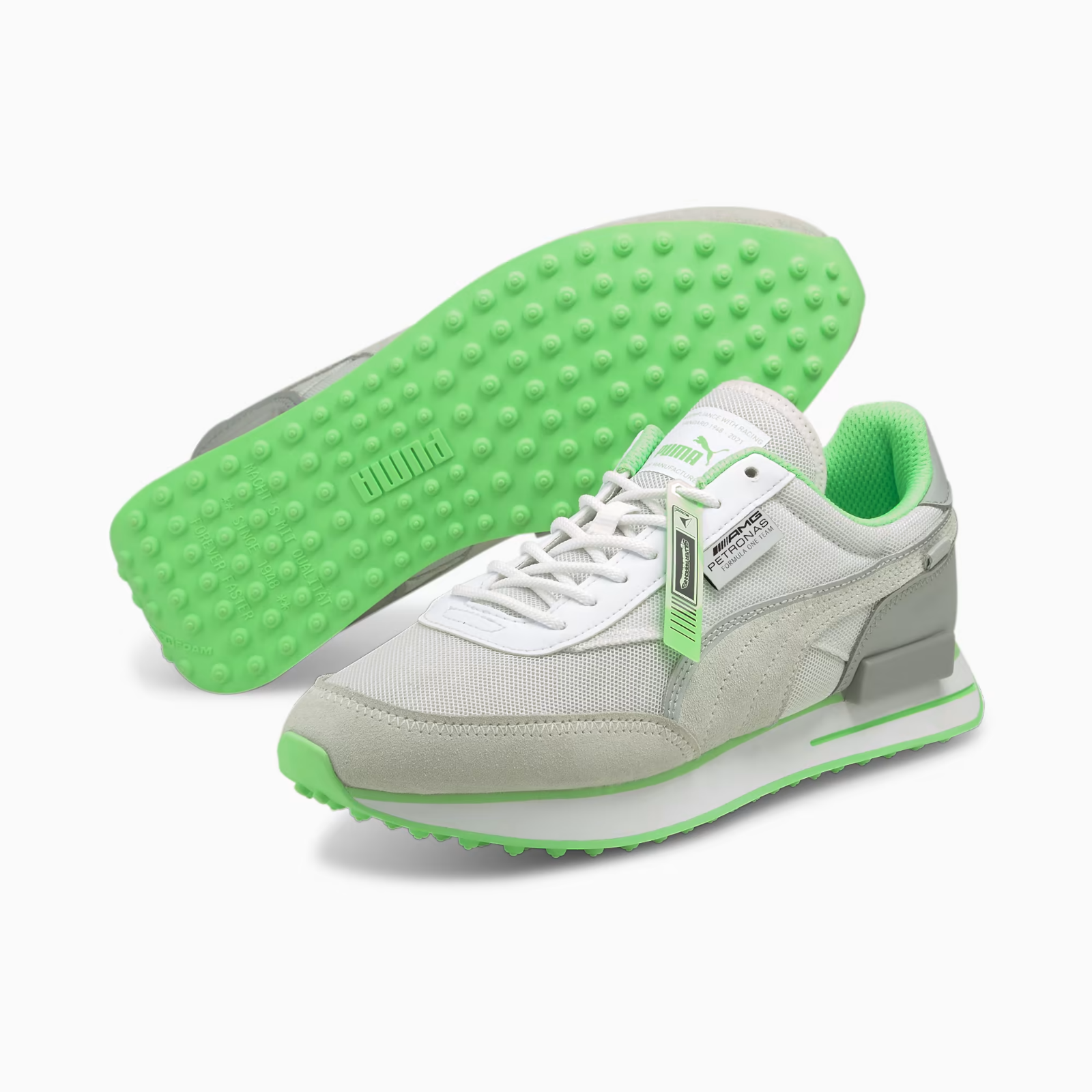 Puma Lifestyle MAPF1 Mercedes AMG Future Rider Бело-зеленый для новых мужчин 306793-01
