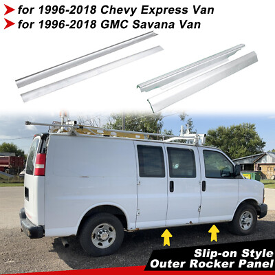 Slip-On Rocker Panel Left & Right Side For 1996-18 Chevy Express GMC Savana Van 