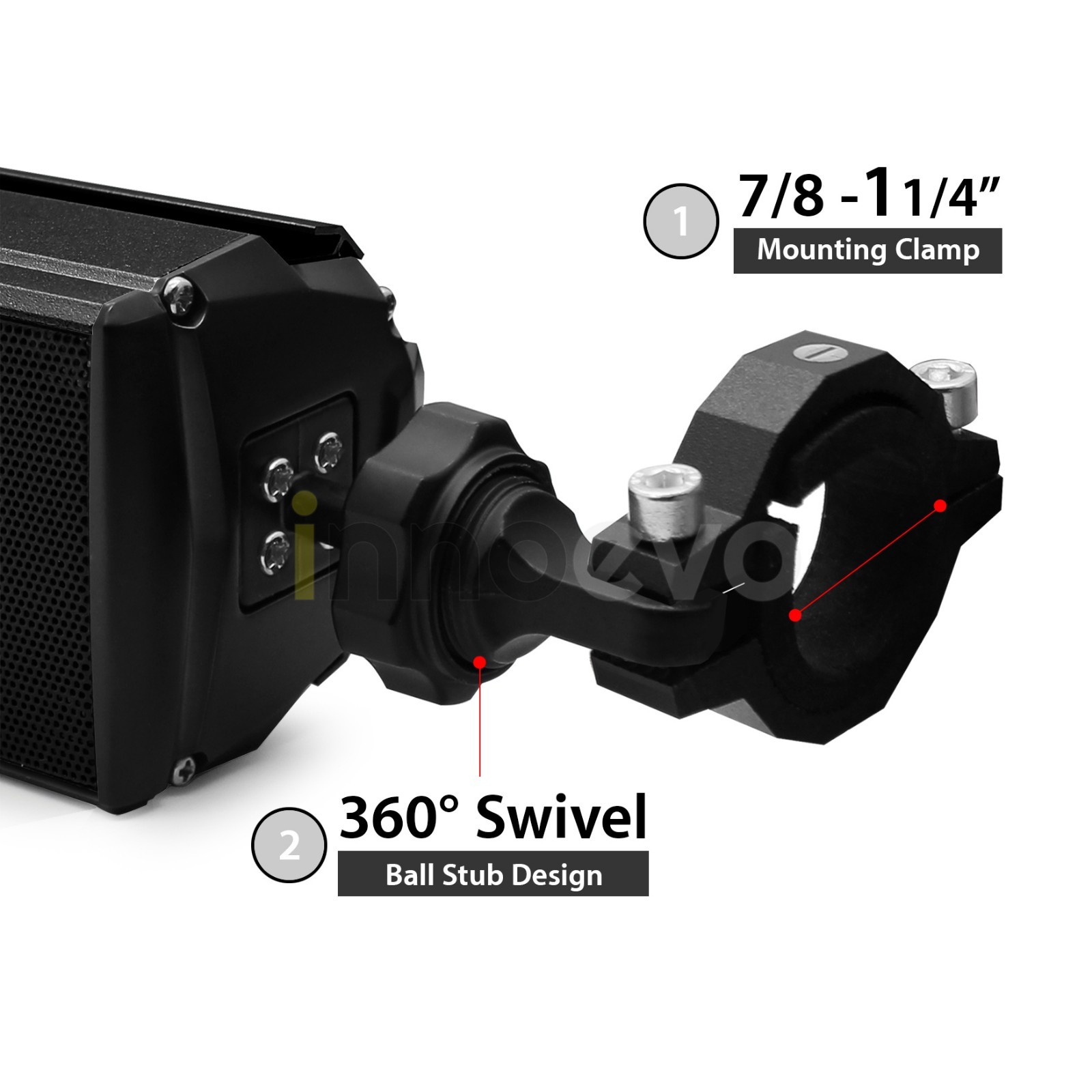 Waterproof Bluetooth Stereo Speaker Audio System MP3 Radio Kawasaki Can-AM ATV