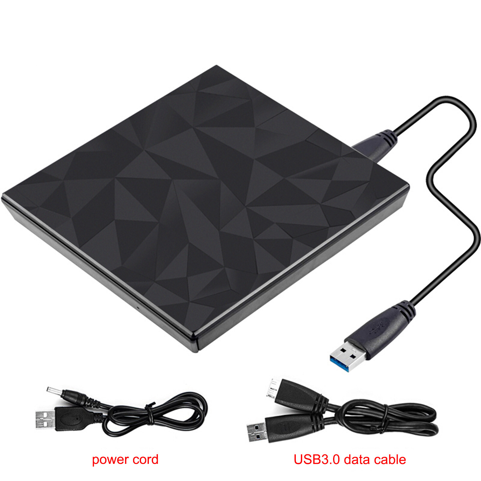 Ultra-Thin Type-C Usb External Dvd Cd Rw Drive Burner Player For Laptop Pc Black