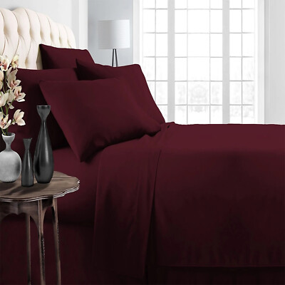 Superior Bedding Collection 1000TC Egyptian Cotton US Sizes Wine Solid