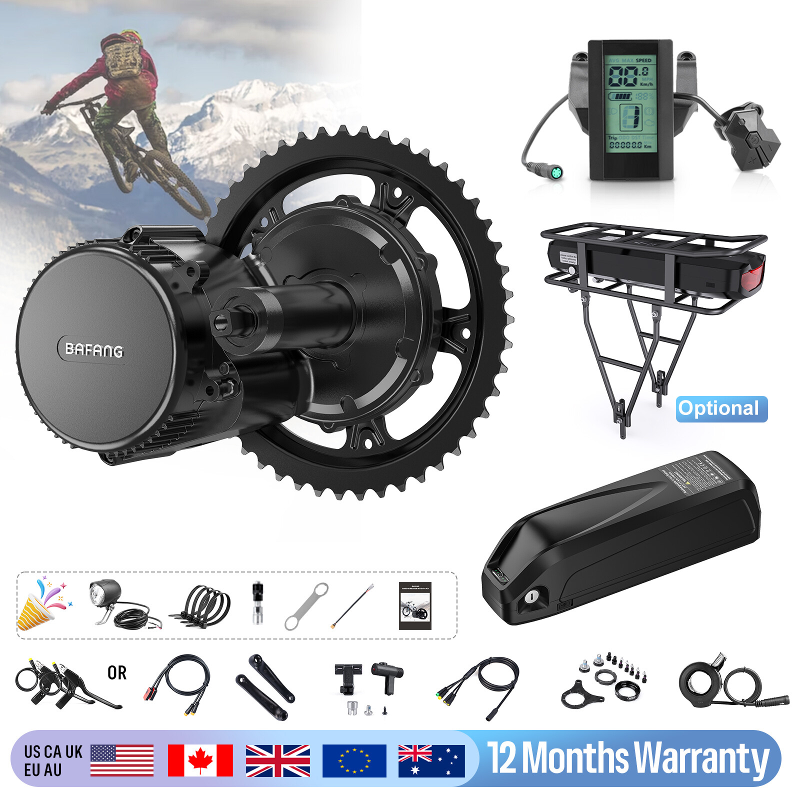 Bafang BBS02B 48V750W Mid Drive Motor Conversion Kits DIY Eb