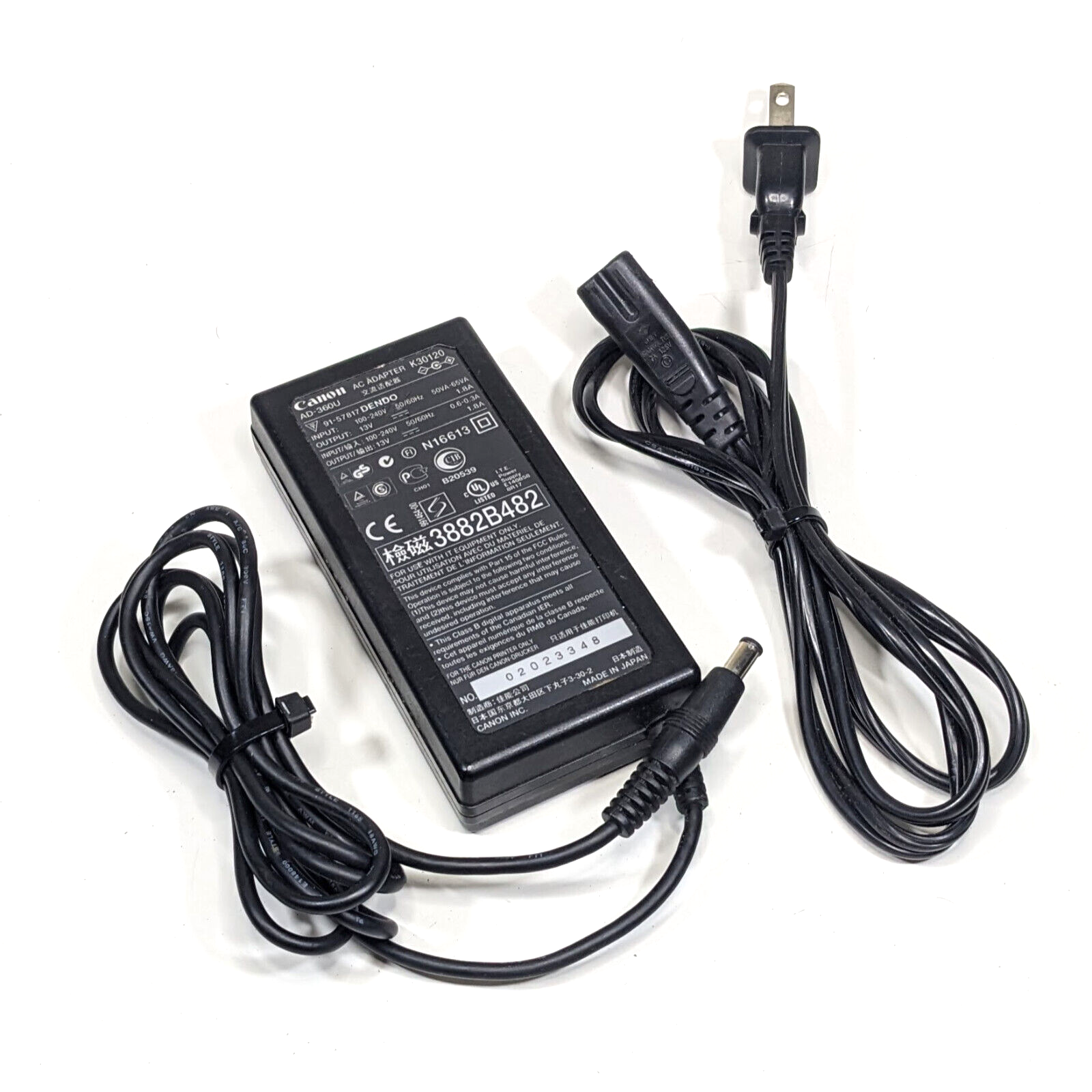Canon ユニバーサルアダプタ AD-360U Genuine Canon AC Adapter AD-360U K30120 N16613 3882B482 | eBay