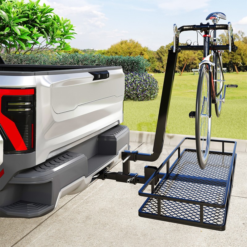 Dual 2" Trailer Hitch Receiver Rise Drop Extender Adapter Tow Truck 4000LB Black