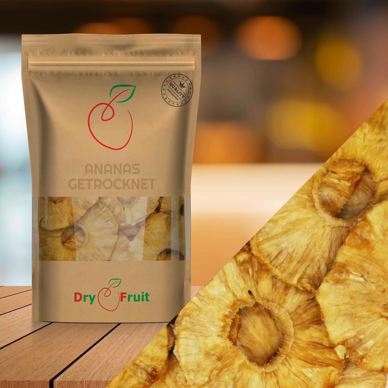 Ananas getrocknet ungezuckert Natur getrocknete Ananasringe Trockenfrüchte 1Kg