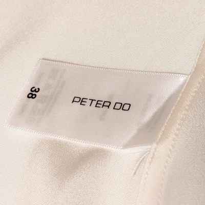 Pre-owned Peter Do Silk Trench Blouse Fr 38 Us 6 White Double Breasted Button $1250