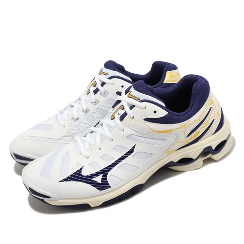 Mizuno Wave Voltage Белый Синий Мужская спортивная волейбольная обувь Кроссовки V1GA2160-43