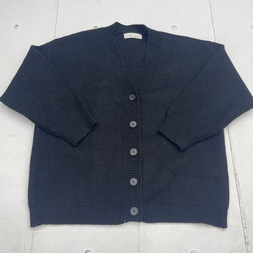 Alicedudu Black Button Front Cardigan Sweater Women's Size