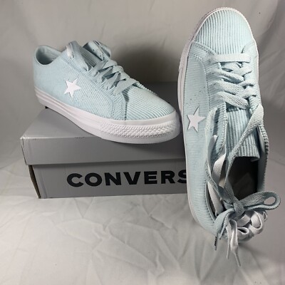 Converse Mens 10.5 Baby Blue Corduroy One Star Pro Shoes