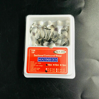 100 Pcs Dental Sectional Contoured Metal Matrices Refill Matrix Band Ledge 35um