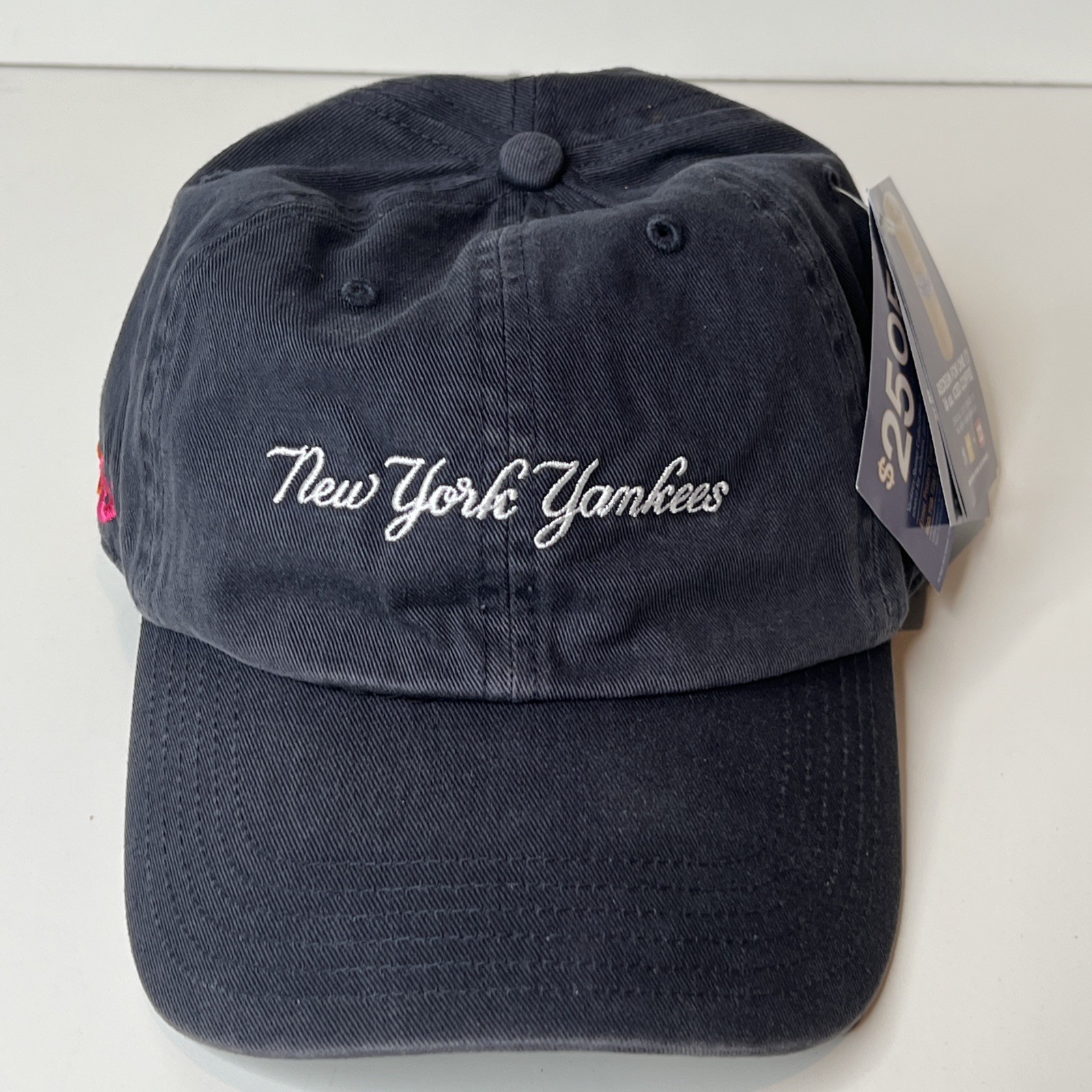 New York Yankees Dunkin Donuts Hat 09 World Series Champ Distressed Blueish Gray
