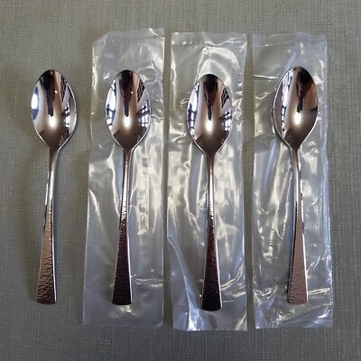4-Gorham BISCAYNE Teaspoon 6 1/2  Hammered 18/10 NEW!