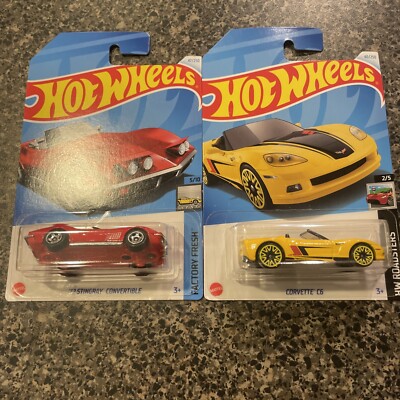 Hot Wheels American Classic Muscle Car Lot X2  72 Stingray Convertible + C6
