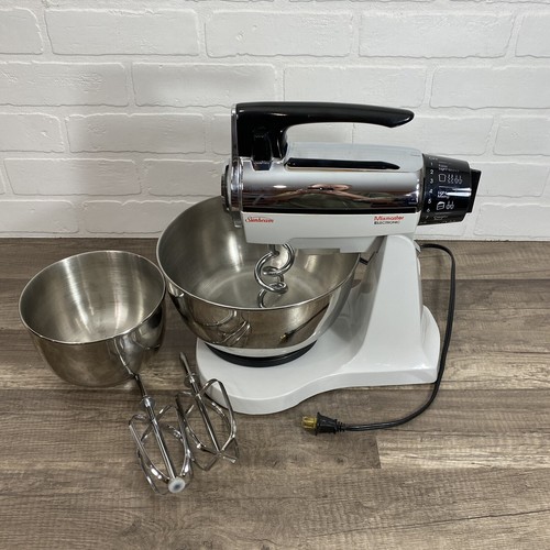 Beaters Vintage Chrome Sunbeam Mixmaster 12 Speed Stand Mixer Steel Bowls