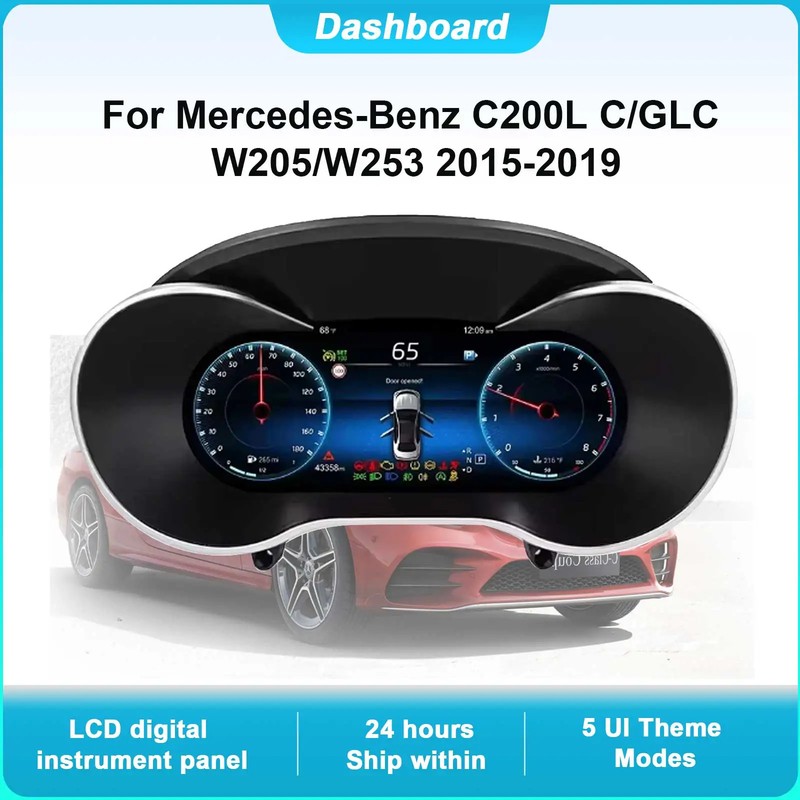 Digital Instrument Cluster For Mercedes-Benz C200L C/GLC W205/W253 2015-2019 Spe