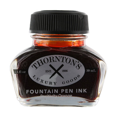 Thornton's Luxury Goods Fountain Pen Ink Bottle, 30ml - Positivity Orange