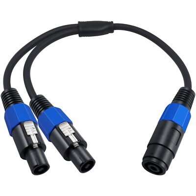 Speakon Splitter Cable 1 Female to 2 Male Speaker Break Out Cable, 22 AWG Spe...