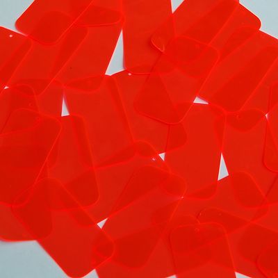 Rectangle Vinyl Shape 1.5'' Red Go Go Fluorescent Edge Glow