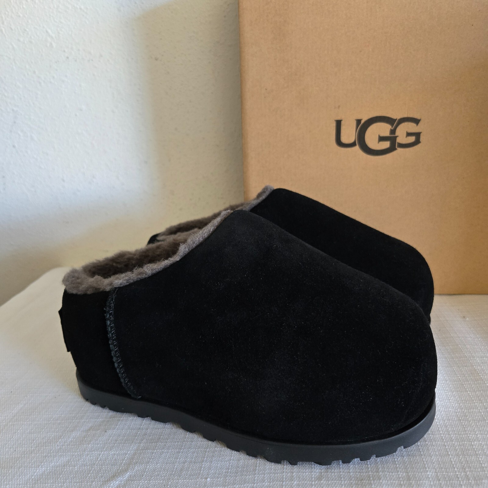 靴 UGG W PUMPED SLIDE BLACK UGG PUMPED SLIDE BLACK SHEARLING LINED PLATFORM SANDALS SHOE