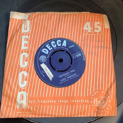 Chris Andrews 45RPM  Yesterday Man  1965 60s British Invasion Beat Rock 7  UK 